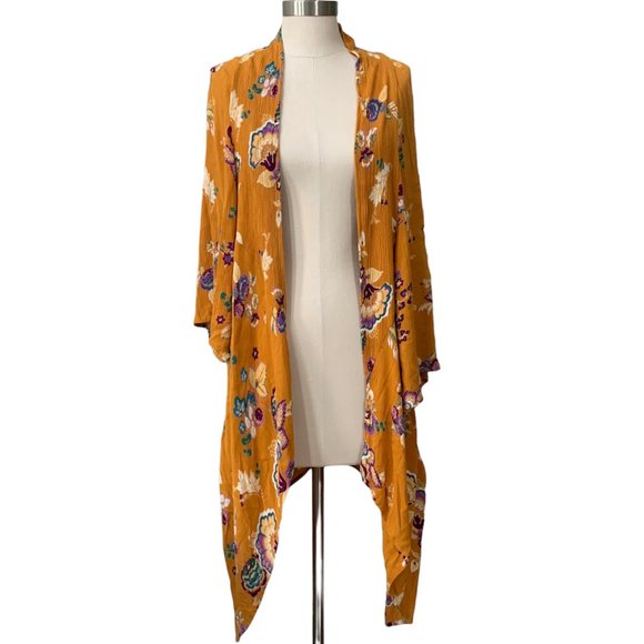 Anthropologie Sweaters - Anthropologie | Patrons Of Peace Open Front Floral Gauze Kimono Duster | Size M